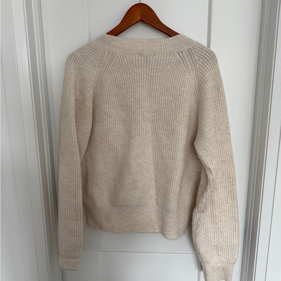 Dynamite Cream V-Neck Button Ribbed Cardigan - Picture 3 of 3